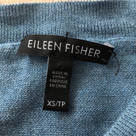 Eileen Fisher Merino Wool Blend Pocket Light Sweater in Light Blue Size XS - Picture 8 of 10